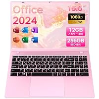 Amazon.co.jp: ノートパソコン Office2024搭載 15.6型IPS液晶 ピンク