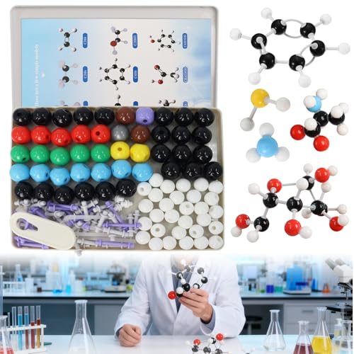 Modèles Moléculaires Chimie Organique et Inorganique Kit de Construction de 189 Pièces avec Liaisons Atomiques et Instructions pour Les Enseignants et Les...