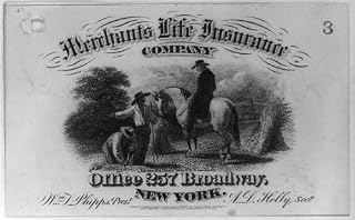 HistoricalFindings Photo: Advertisement Made,Merchants Life Insurance Co,Receipt,New York City,NY,c1870