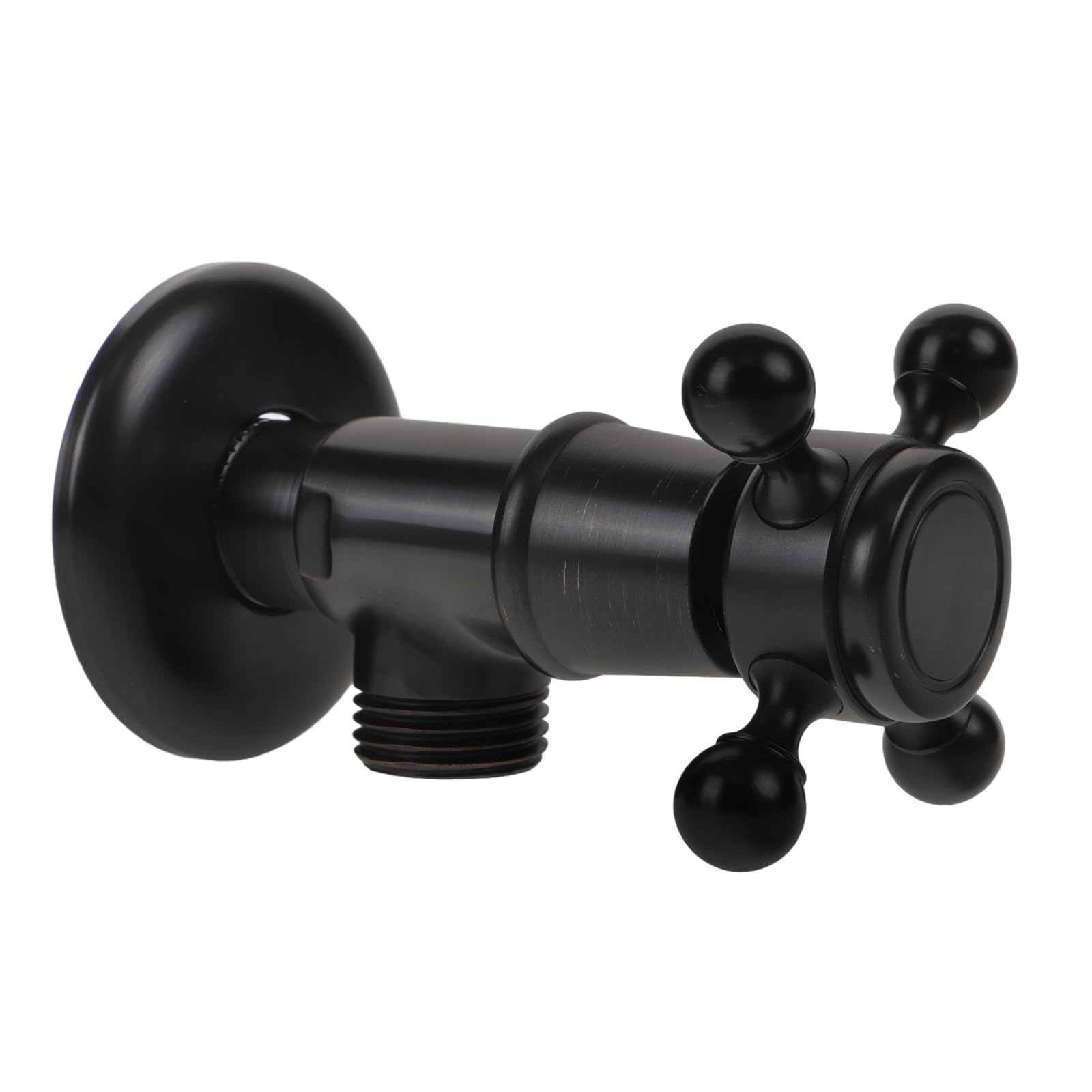Robinet d'équerre - Robinet d'arrêt - 1/2" - Rétro - Vanne de régulation d'angle - Noir - Pour de salle de bain - Vanne d'angle - d'e - rotative - Prune Bossom