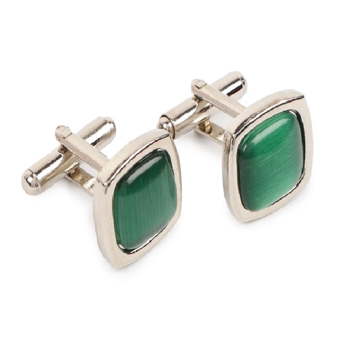 fashmade “where fashion is made” Stainless Steel Green Cufflink for Men – Durable, Perfect for Shirts – Includes Elegant Velvet Pouch-picture-26