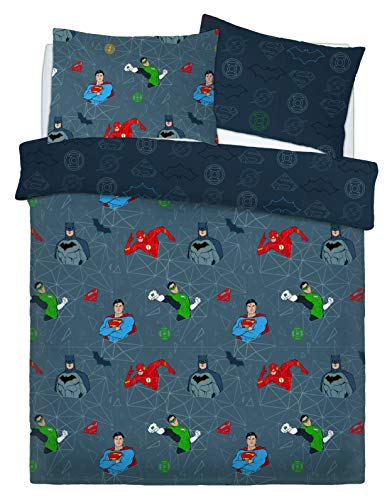 Pieridae Exclusiva Funda de edredón con Fundas de Almohada, diseño de Batman Harry Potter, Justice League Graphic Grid, Doublé