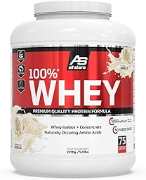 ALL STARS 100% Whey Protein Pulver 2270g Vanilla - Cremiger Shake mit bis zu 80% Eiweiß, Enthält wertvolle Aminosäuren, Fettarm & kohlenhydratarm
