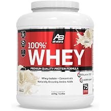 All Stars 100% Whey Protein 2270 g Protein Powder with Whey Concentrate and Isolate Delicious Low-Fat High-Quality Creamy Protein Shake with Vanilla Flavor