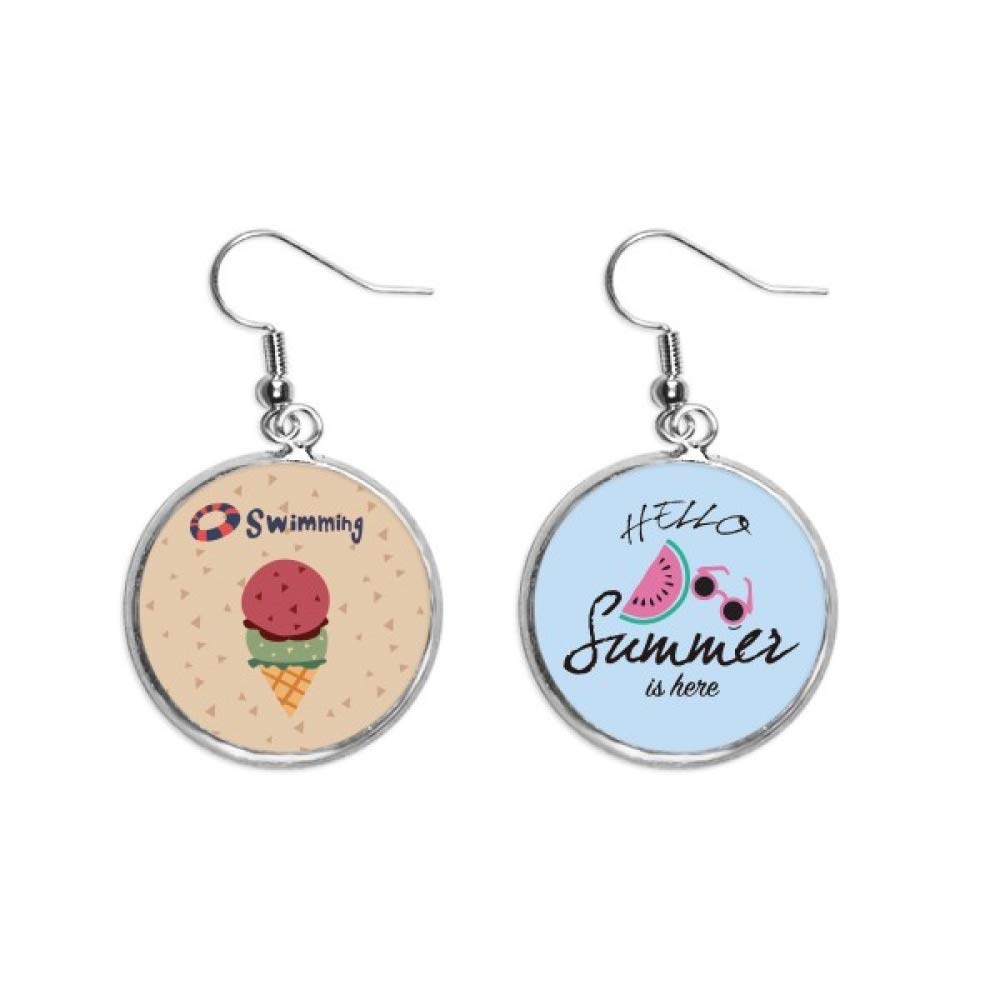 Pendientes de sandía con diseño de flotador de natación 5