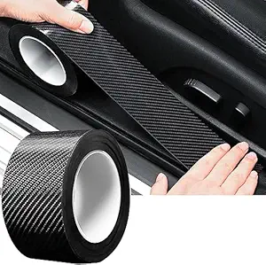 Car Door Sill Protector Bumper Protector, Carbon Fiber Car Wrap Film, Car Sticker Protector Strip, Anti Scratch Tape, Waterproof Protection Film. (2Inch*5Meter)