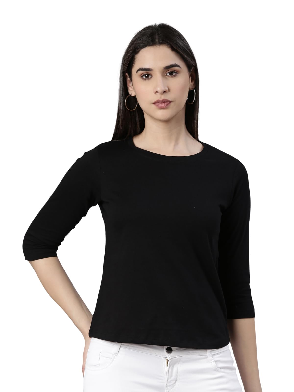 kryptic Womens 100% Cotton Solid Roundneck Tshirt-picture-29