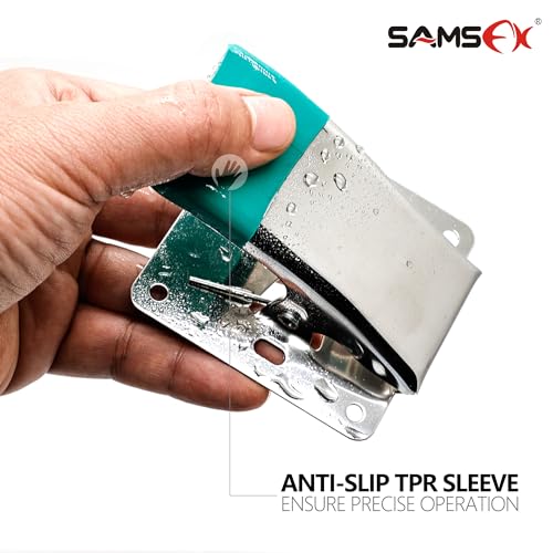 SAMSFX Braçadeira de filete de peixe de pesca para tábua de corte, clipe de cauda de peixe de aço in