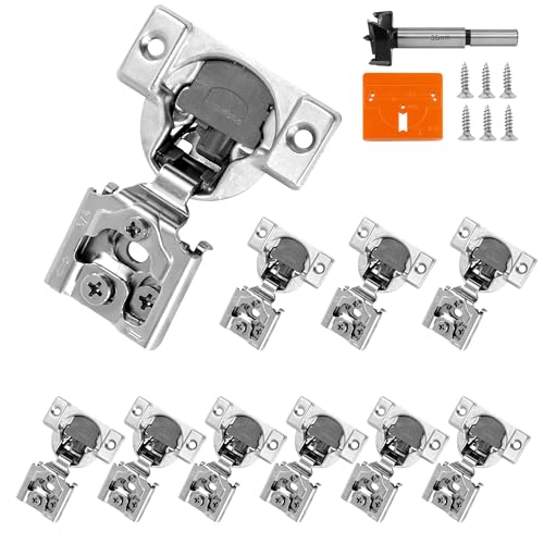 Redunest 10 Pack 3/4 Inch Overlay Soft Close Cabinet Hinges