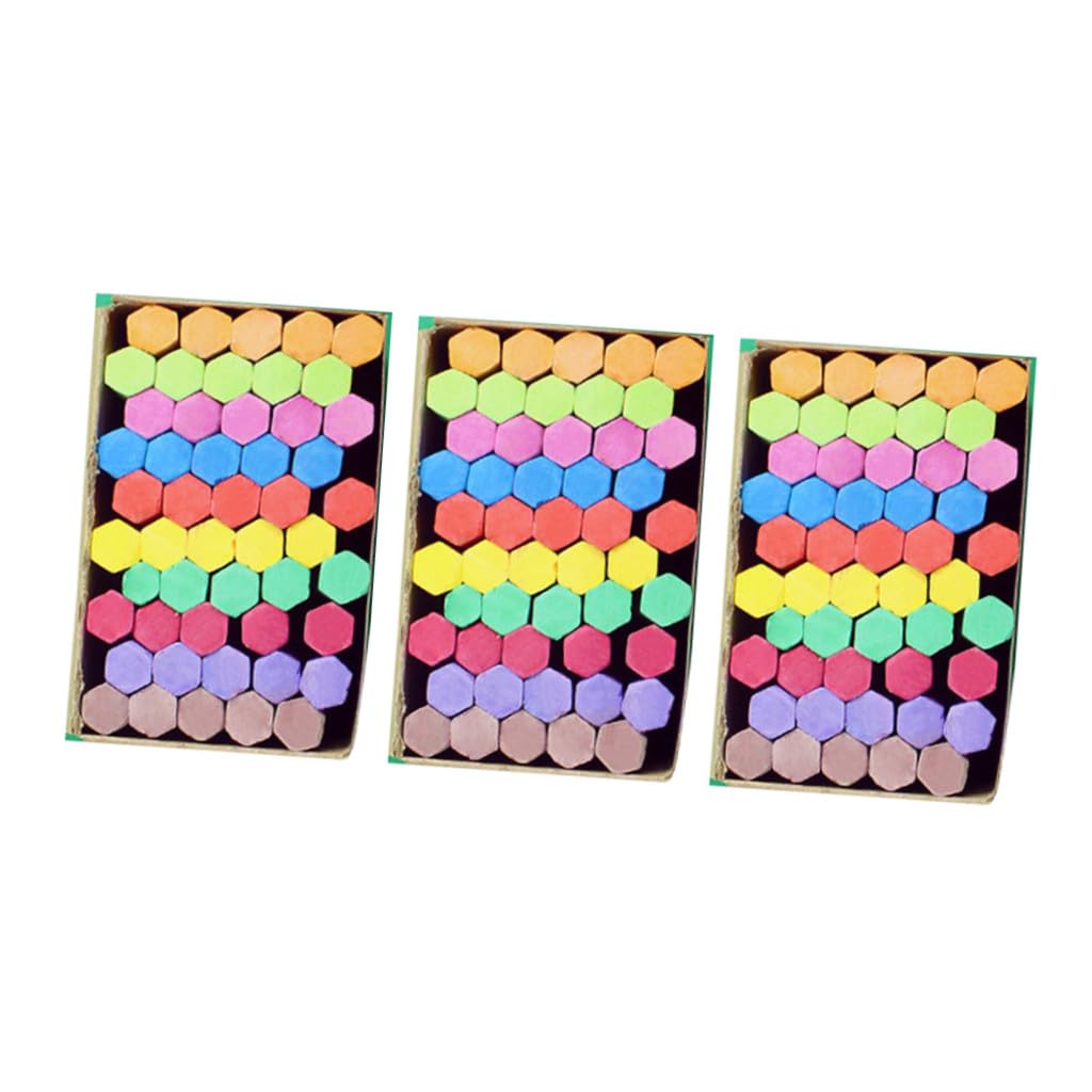 Ciieeo 3 Cajas Tiza Hexagonal Juego De Tizas? Trajes Marcador De Tiza Blanca ¿tiza? Sin Polvo Tiza Lavable Tiza De Acera?? Marcadores De Tiza Blanca Portátil Niño Yeso