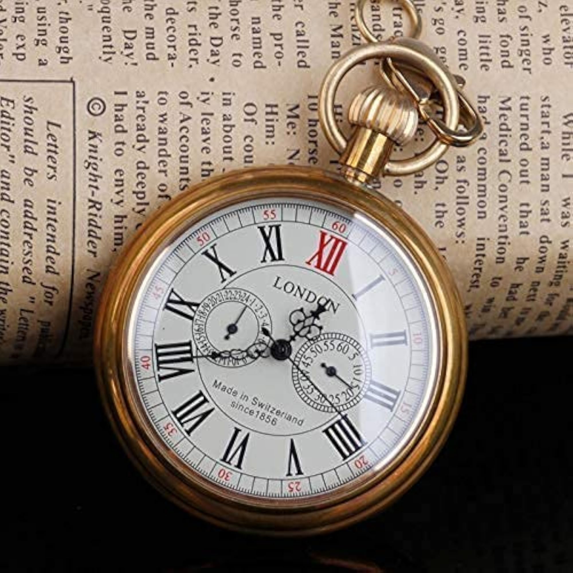 Vintage Copper Hand Winding Mechanical Pocket Watch