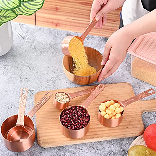 Smithcraft Measuring Cups, Gold Measuring Cups Set, Stainless Steel Measuring Cups Set, Golden Plated Measuring Cups,Heavy Duty Metal Measuring Cups Only, Baking Measuring Cups, Kitchen Measuring Cups #TOP4