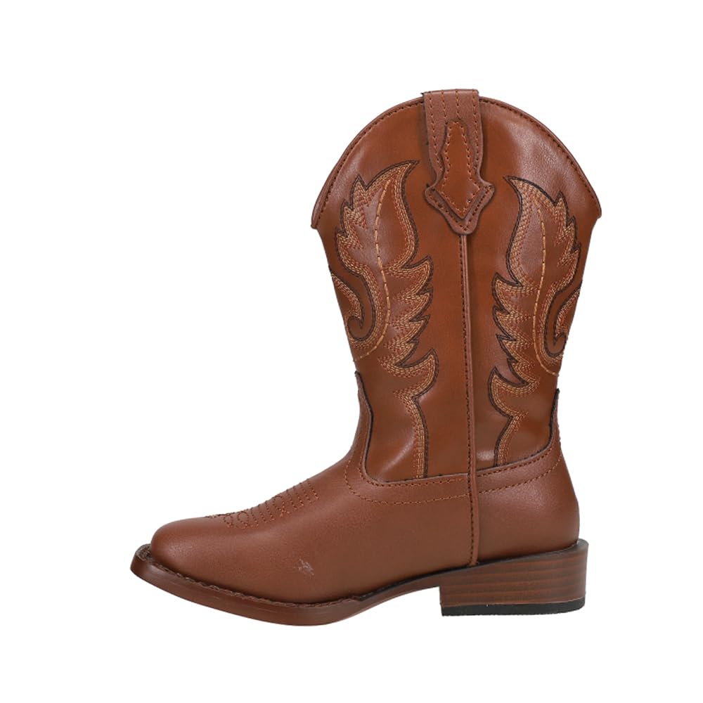 ROPER Kids Boys Texson Square Toe Casual Boots Mid Calf - Brown