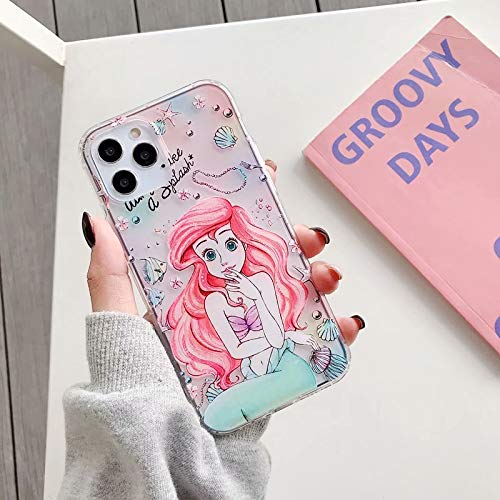 Ifilove For Iphone 12 Pro Max Case, Girls Women Kids Cute Cartoon Mermaid Princess Character Ariel Slim Soft Tpu Clear Protective Case Cover For Iphone 12 Pro Max 6.7 Inch (Ariel) #TOP1