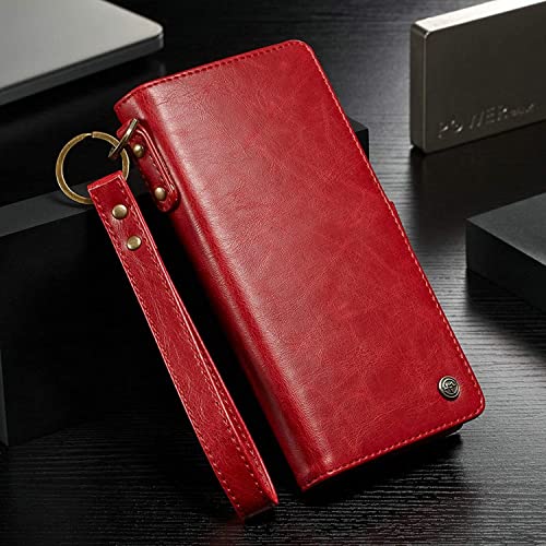 Étui iPhone 12 portefeuille rouge idéal pour voyager léger sans sac