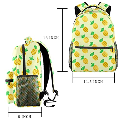 Sac à dos de voyage jaune ananas pour le campus et les sorties