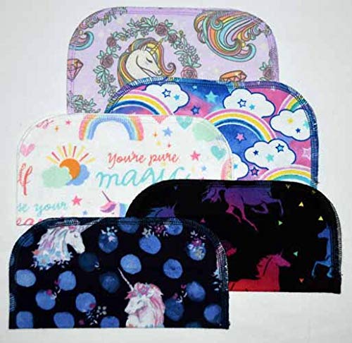 1 Ply Printed Flannel 8X8 Inches Little Wipes Set Of 5 Unicorns And Rainbows #TOP1
