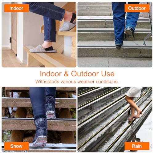 Cinta antideslizante para escalones de madera PATIKIL tiras adhesivas negras 15x61cm pack de 5 5