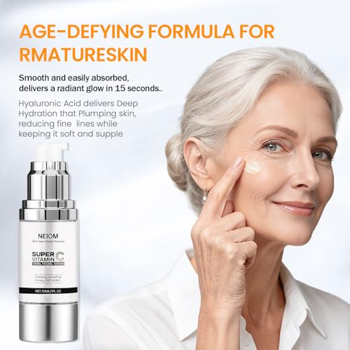Image of Vitamin C Serum for face with Hyaluronic Acid, Vitamin E, Tri-Peptide & B5 Dark Spot Remover, Anti-Aging, Firming, Brightening & Lifting for Mature Skin, 1 fl oz