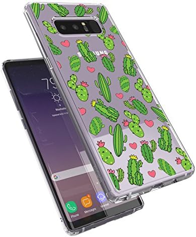 MOSNOVO Galaxy Note 8 Case, Clear Galaxy Note 8 Case, Cute Cactus Pattern Clear Design Printed Transparent Plastic Hard Case with TPU Bumper Protective Case Cover for Samsung Galaxy Note 8