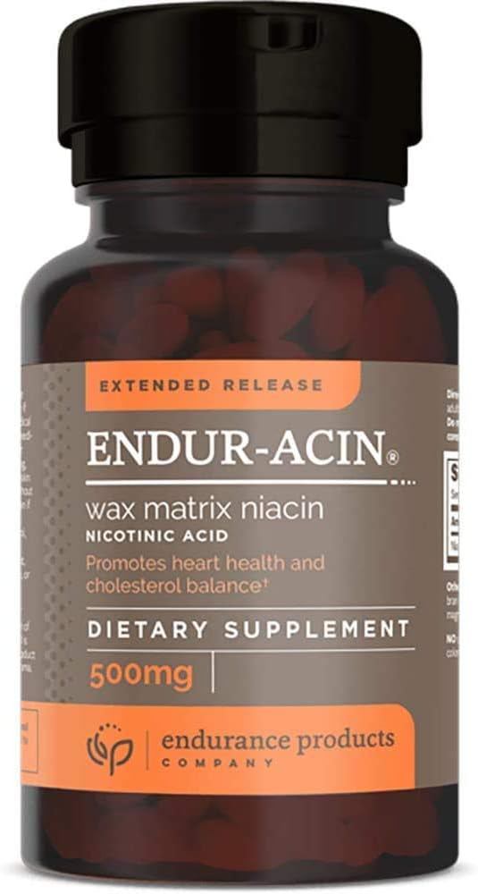 Extended Release ENDUR-ACIN® Wax Matrix Niacin (Nicotinic Acid) 500mg 100 Tablets - Pack of 2