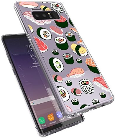 MOSNOVO Galaxy Note 8 Case, Galaxy Clear Note 8 Case, Cute Sushi Clear Design Printed Transparent Plastic Hard Back Case with TPU Soft Bumper Gel Protective Case Cover for Samsung Galaxy Note 8