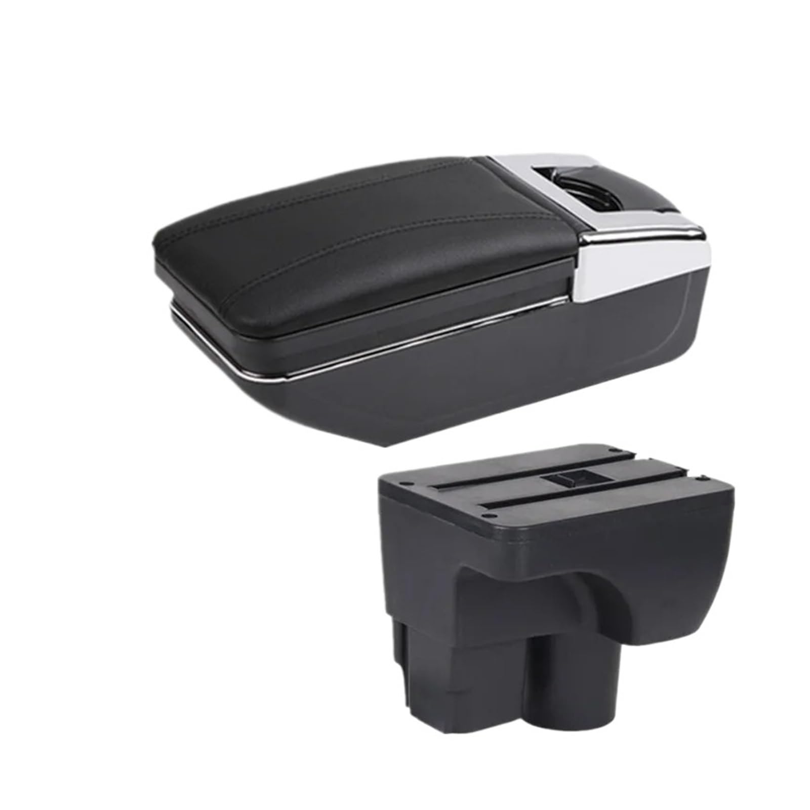 Umdjju A Black Line No Usb For Chevrolet For Sail 3 For Aveo 2014-2024 Armrest Box Storage Retrofit Car Accessories Car Centre Console Armrest Box(A Black Line No Usb)