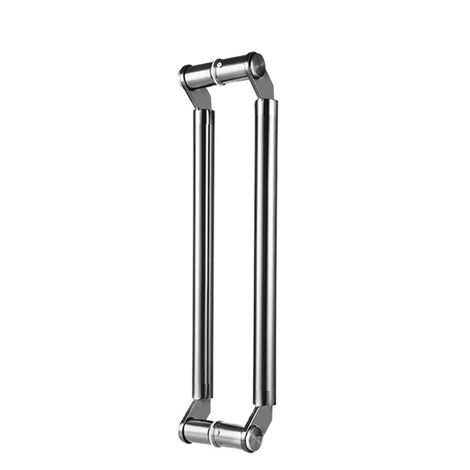 Poignée de porte 80 cm en inox argent pour sécuriser une porte en verre