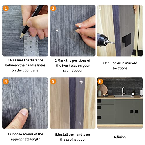 Aokenbao 6-Psack Black Cabinet Knobs Knob Black Dresser Knob Square Color Square Cabinet Knob Cabinet Knob Modern Drawer Knob Black Knob Black Knobs For Cabinets（Weight 75G Per Knob） #TOP6