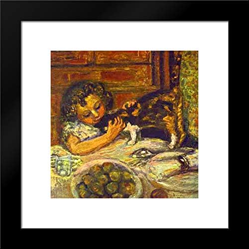 Little Girl with a Cat 15x15 Framed Art Print by Pierre Bonnard