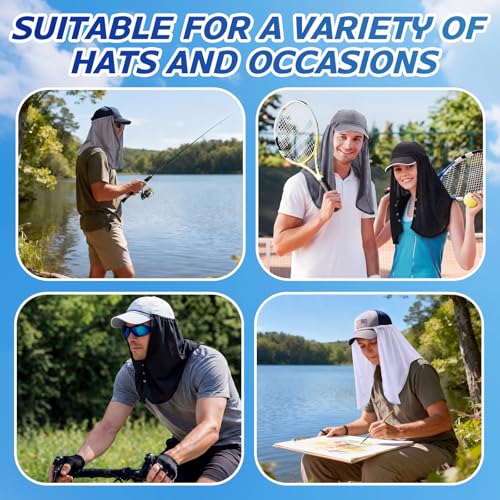 Image of Geyoga 3Pcs UV Sun Protection Neck Drape | Adjustable Neck Shade, Mesh Neck Sun Protection, Breathable Sun Protector, Hat Drape for Fishing, Hiking and Outdoor Work