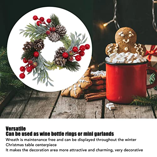Coroa de Outono Artificial, Decoração de Outono de 7 Polegadas, Coroa de Frutas de Pinha de Outono,