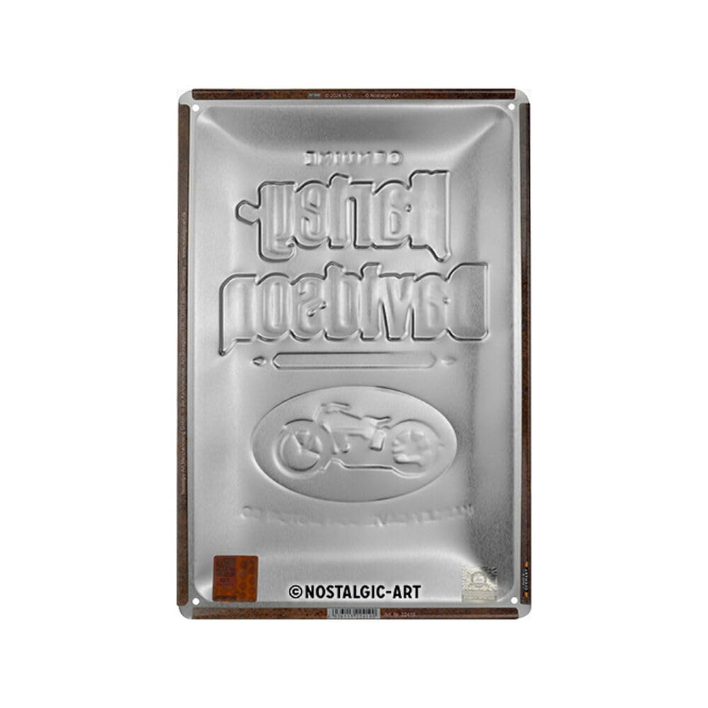 Nostalgic-Art Plaque Métal Rétro Harley-Davidson Genuine Motor Oil 35cm - Décoration Vintage Garagiste
