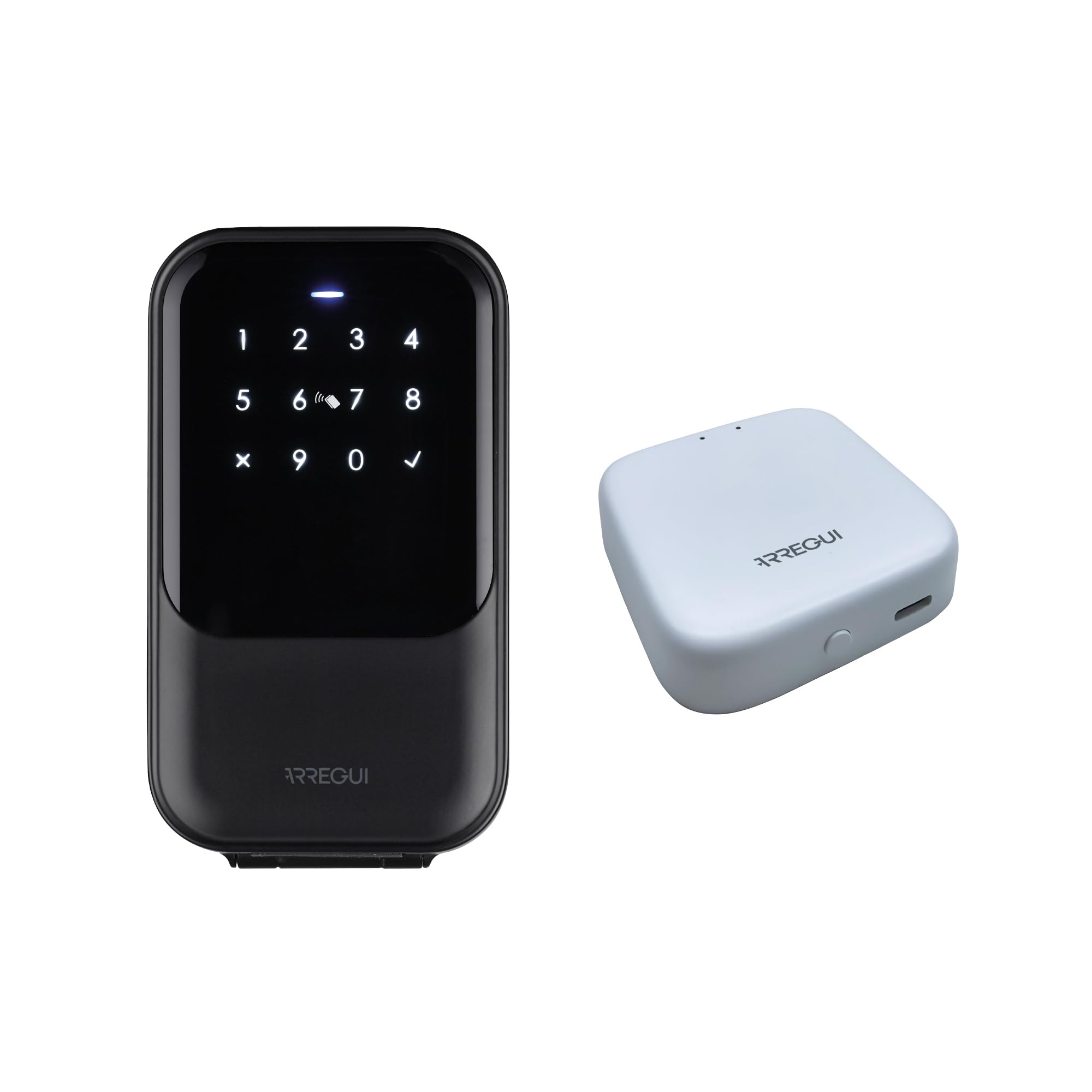 Arregui Keeper 2.0 SEG015N + BRIDGE Cassetta di sicurezza per chiavi con apertura tramite app, codice per tastiera o scheda | Cassetta di sicurezza per chiavi esterne | Paraventi da parete | Nero