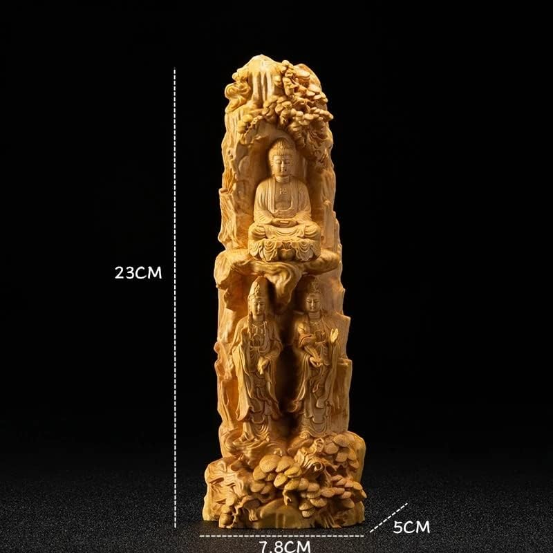 23 センチ西洋三聖人木彫りソリッドクリエイティブ中国仏像 仏像 風水