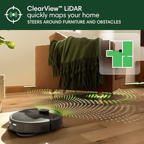 Roomba Plus 405 (G185) Combo Robot Vacuum & Mop + AutoWash Dock - Spinning Mop Pads, Self-Empties, Pad Washing & Drying, Self-Cleaning, Pad-Lift, LiDAR Navigation, Works with Alexa by iRobot - Image 7