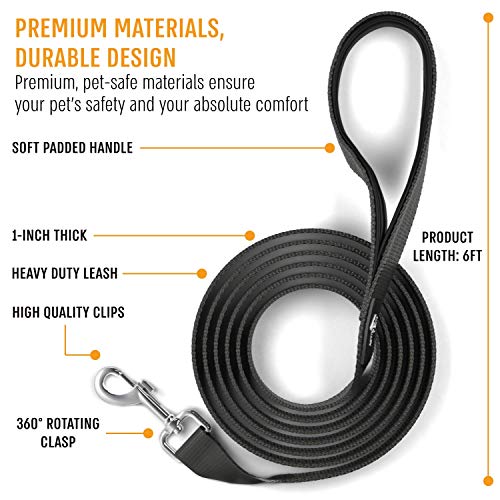 Active Pets Strong Dog Leash With Padded Handle, 4 Sizes From Puppy Leash To 6Ft Dog Leash For Large Dogs, Dog Leash 6Ft-4Ft Long, Comfortable 6Ft Dog Leash For Big Dogs & Dog Leash For Medium Dogs #TOP3