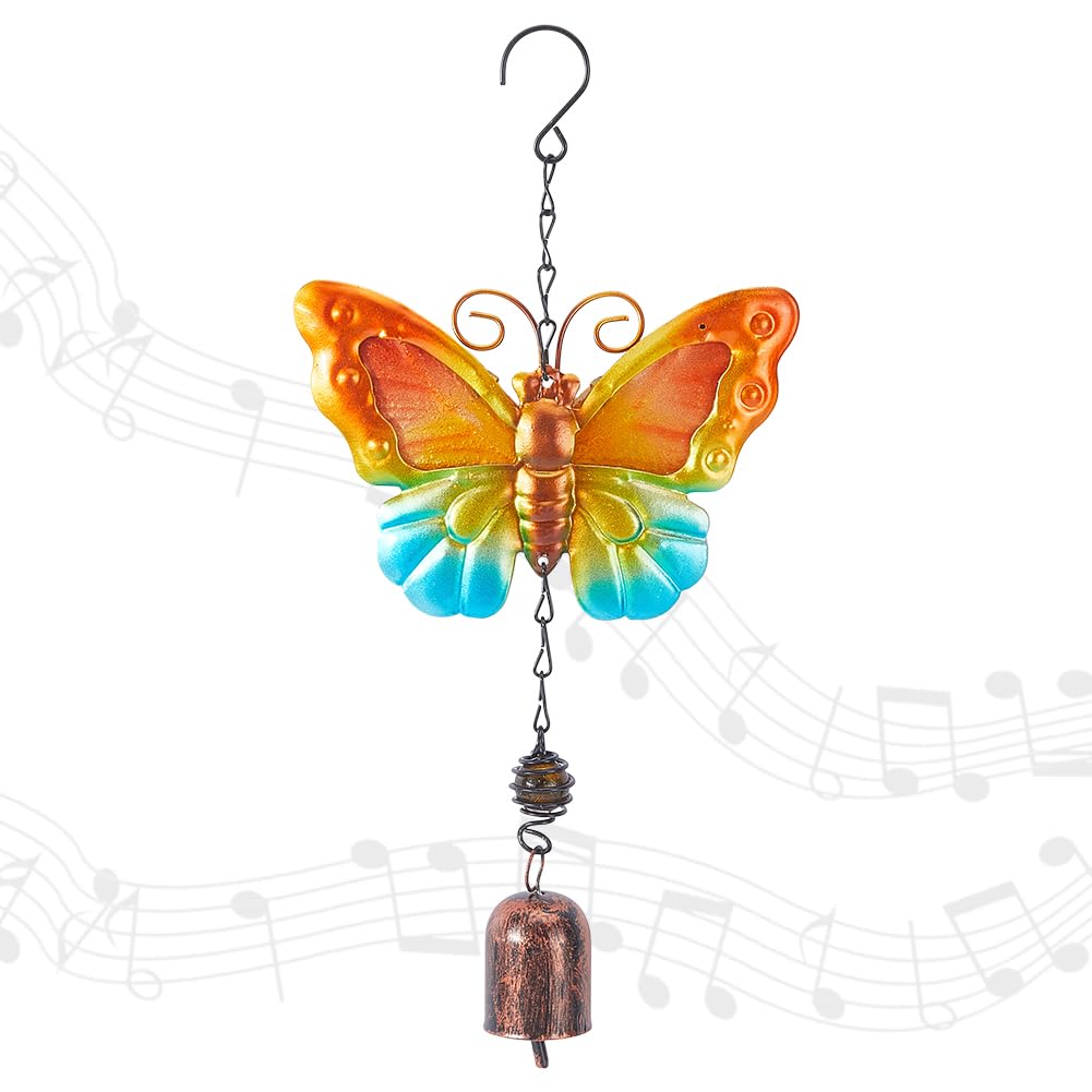 WADORN Metal Butterfly Wind Chimes, Funny Butterfly Wind Bells Lucky Butterflies Hanging Windchimes Garden Decorations for Indoor Outdoor Yard Patio Home Garden Balconies Ornament Housewarming Gifts — image 1