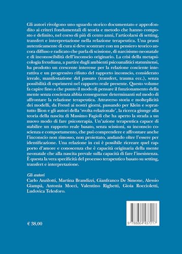 Storia Della Relazione Terapeutica. Setting, Transfert E Interpretazione - 2