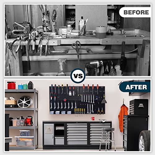 Tnine 97Pcs Garage Storage, 48X24 Inch Pegboard Wall Organizer, Metal Pegboard With Hooks, Garage Storage Bins, Utility Tool Board, Panel Tool Organizer #TOP3