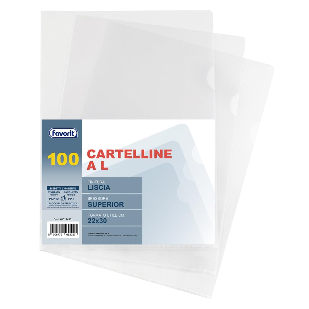 CF.50 CARTELLINE PRATIC78 SUPERIOR 22X30 BA - CON APERTURA A "L