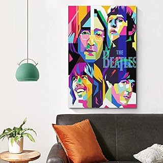 SHUPSY Poster décoratif sur toile The Beatles Pop Art – Impression moderne pour chambre à coucher – 60 x 90 cm - Les Beatles, Paul McCartney, John Lennon, RIngo Starr, George Harrison SHUPSY Poster décoratif sur toile The Beatles Pop Art - Impression moderne pour chambre à coucher - 60 x 90 cm – Image 4