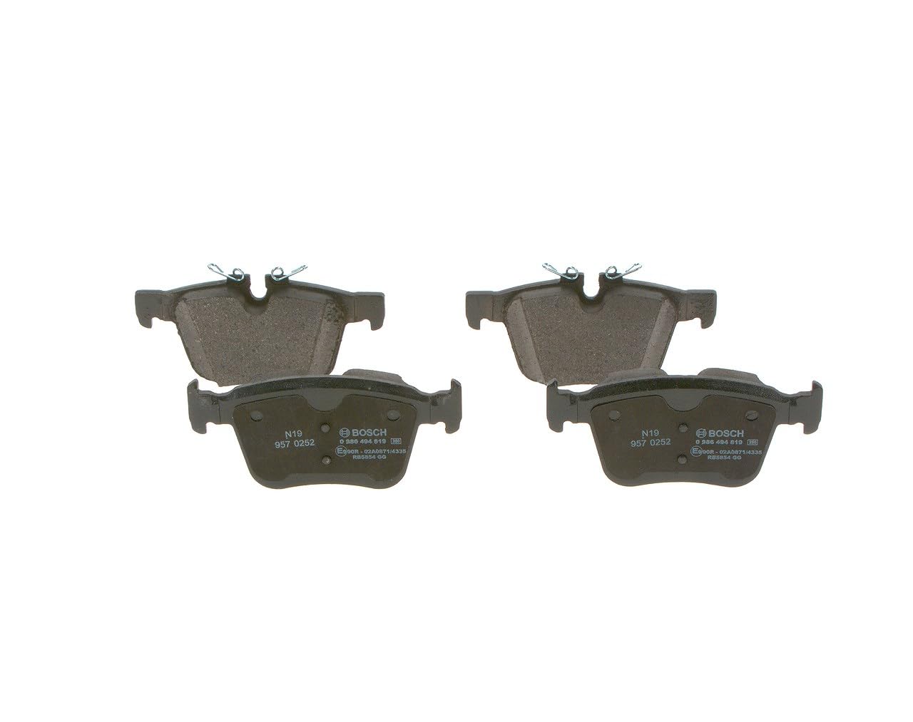 Bosch BP1993 - Pastiglie Freni Auto, Asse Posteriore - Qualità Bosch - Riduzione del Rumore e della Polvere - Certificazione ECE-R90 - Senza Rame - 1 Confezione da 4 Pastiglie