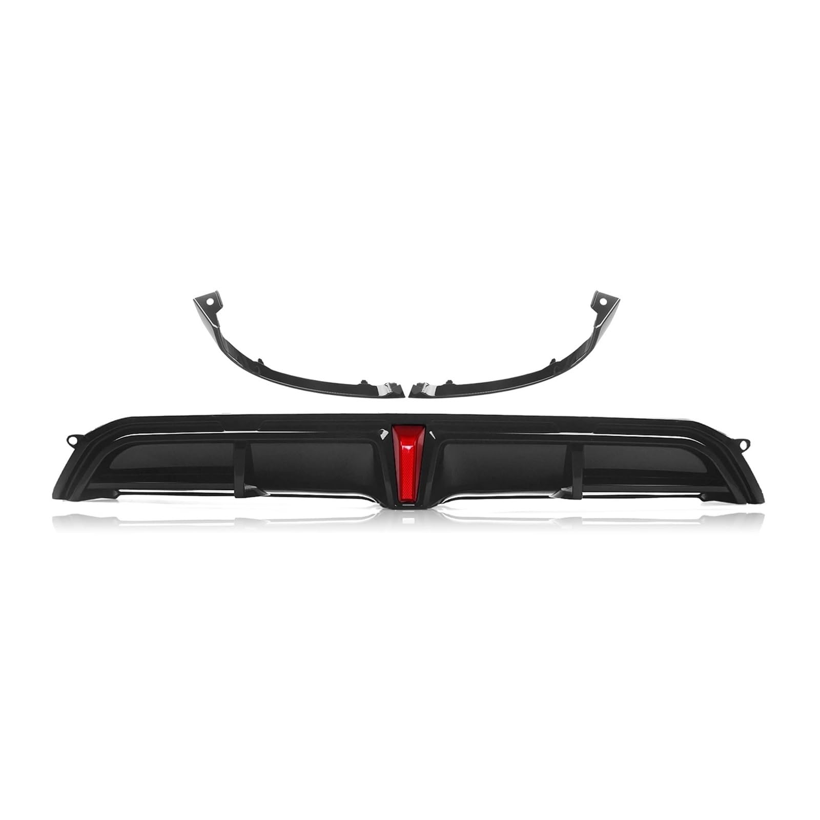 Difusor parachoques trasero Civic Hatchback 2022 2023 2024 labio spoiler protector negro brillo 8