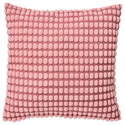 Ikea SVARTPOPPEL Fluffy Dotted Cushion Covers, 50 x 50 cm (20 x 20 "), Light Pink, Machine Washable, Zipper Fastening - Set of 2