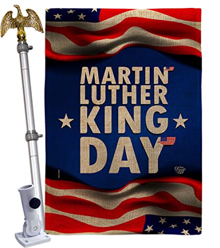 Ornament Collection MLK Day House Flag Eagle Set Black History Martin Luther King Civil Right Stars United State American Decoration Banner Small Garden Yard Gift Double-Sided, Made in USA