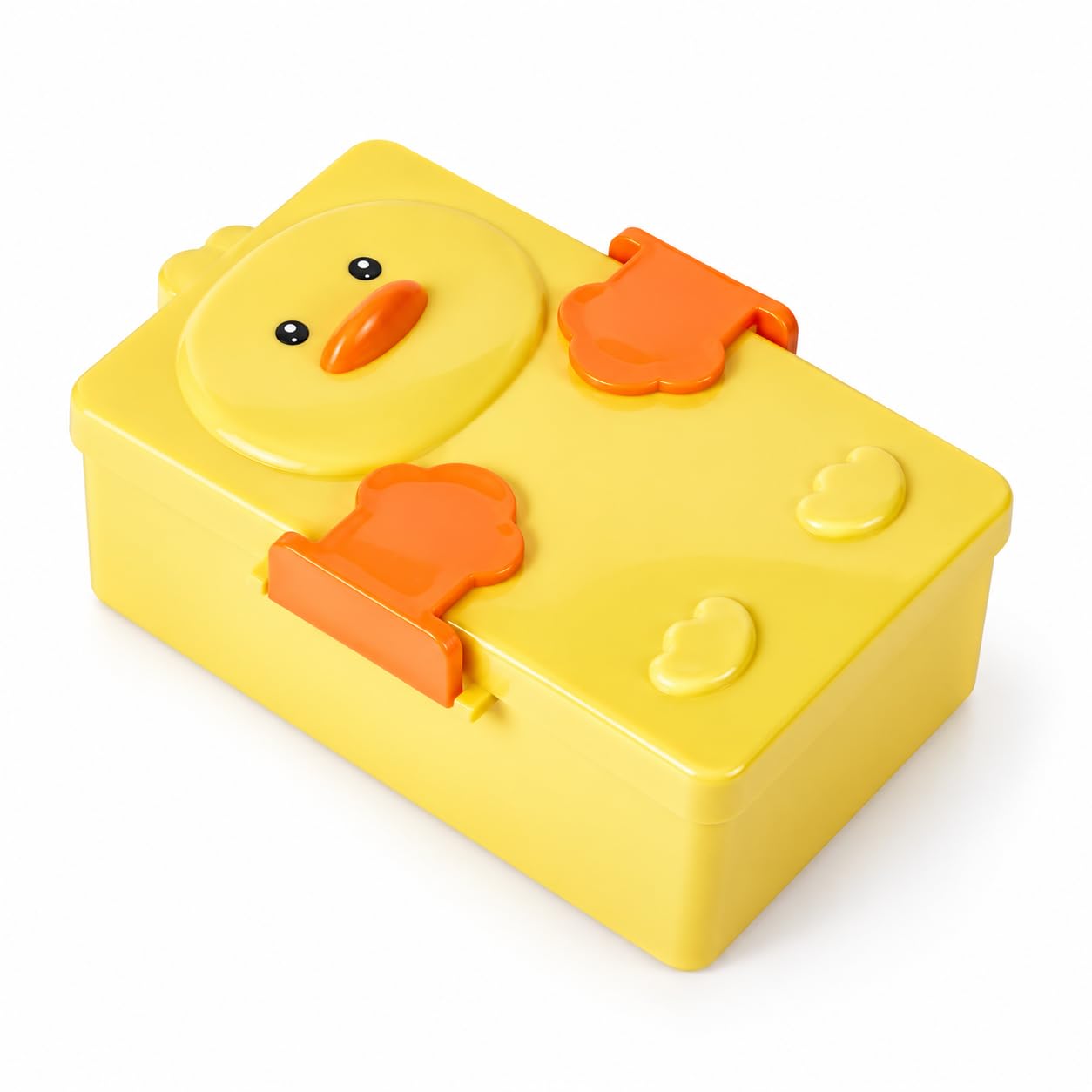 Cute Cartoon Duck Kids Lunch Box with Spoon & Fork, Plastic, School Picnic