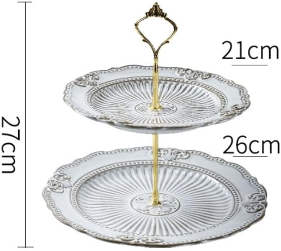 French Multi Layered Ceramic Cake Pastry Fruit Platter Snack Tray in The Living Room
