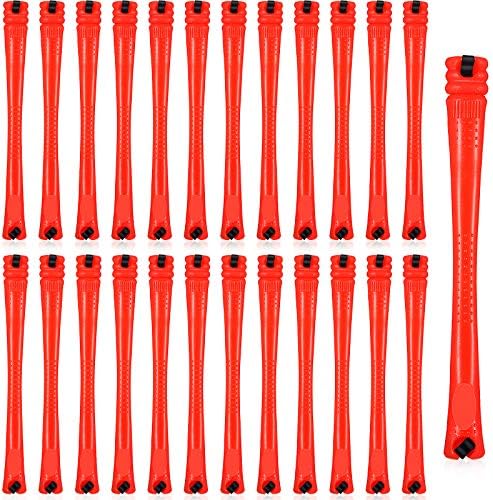 60 Pieces Hair Curling Rods Non-Slip Hair Rollers Plastic Cold Curling Rods Short Curler Rod with Elastic Rubber Band Perm Bars Hairdresser Styling Tool (Red, 0.5 cm / 0.2 inches)