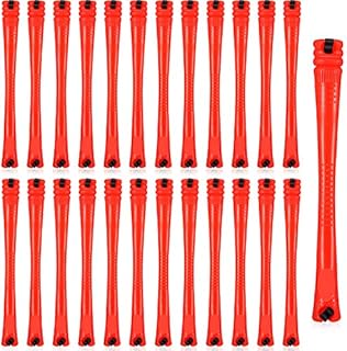60 Pieces Hair Curling Rods Non-Slip Hair Rollers Plastic Cold Curling Rods Short Curler Rod with Elastic Rubber Band Perm Bars Hairdresser Styling Tool (Red, 0.5 cm / 0.2 inches)